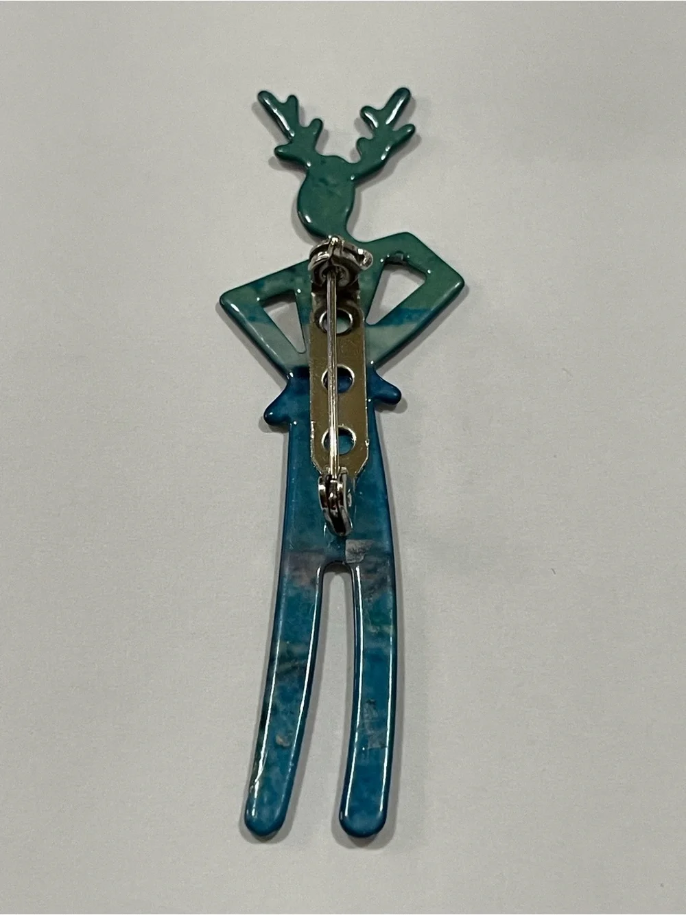 Vintage Enamel Shaman Deer Person Attitude Person Pin #6149